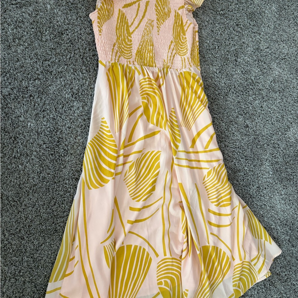 New Boho Charming Pink and Yellow Dress